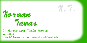norman tamas business card