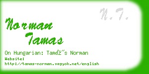 norman tamas business card